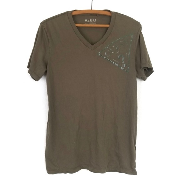 olive green guess shirt